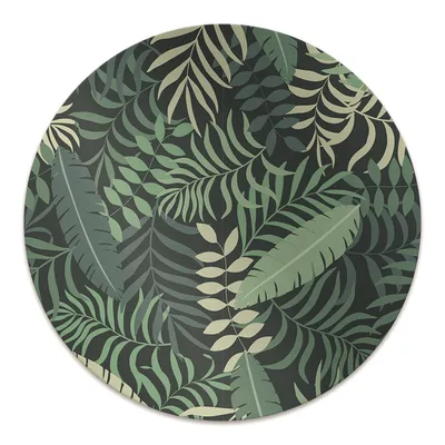 Produktbild von Rundmatte - Stuhlunterlage Bürostuhlunterlage - Rund Ø 100 cm - Bodenmatte - Fußmatte - Palmenblätter