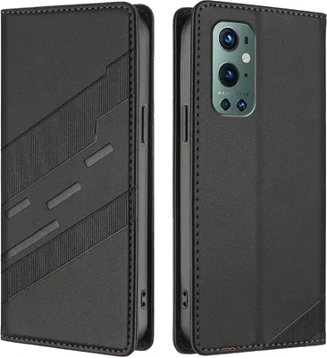 Obrázek produktu pro Pouzdro pro OnePlus 9 Pro,Polyuretankožené peněženkové pouzdro s přihrádkou na karty a funkcí stojánku Schwarz
