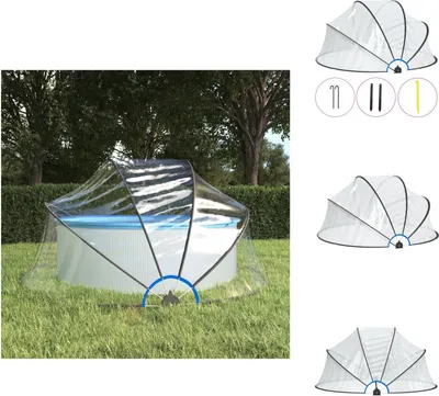 Zdjęcie produktu dla vidaXL Kopuła basenowa okrągła 315x158 cm PVC - Pokrywy i podkłady basenowe
