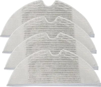 A stack of four microfiber mopping cloths for a robot vacuum cleaner.
