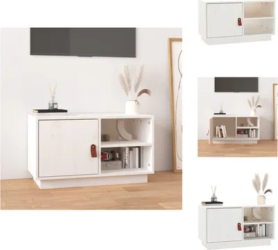 Produktbild von vidaXL TV-Schrank Weiß 70x34x40 cm Massivholz Kiefer - TV-Möbel