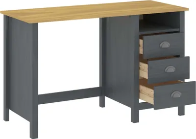 Immagine prodotto di Scrivania Hill con 3 cassetti grigio 120x50x74cm in legno di pino