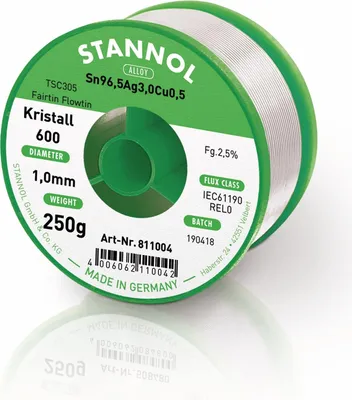 Immagine prodotto di STANNOL Cristallo di saldatura 600 TSC305, 1,0 mm, 250 g