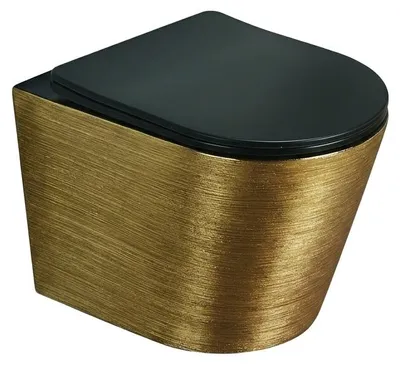 Zdjęcie produktu dla Miska WC podwieszana Corciano Optimo Classic Złoty Szczotkowany z Czarnym Matem 49x37x36 cm