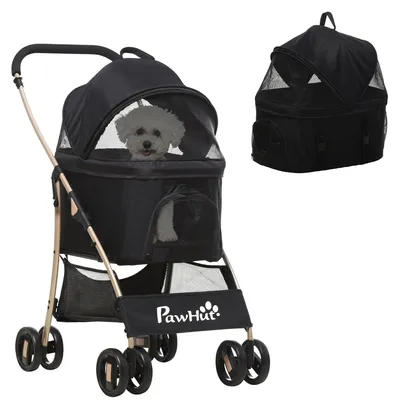 Produktbild von Tierwagen – Hundeanhänger – Katzenanhänger – Haustieranhänger – Tierbuggy – 2-in-1, abnehmbarer Innenkorb