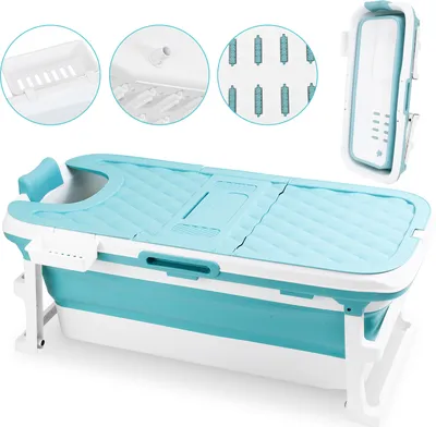 Produktbild von Jopassy Faltbaren Badewanne 149x60x50cm zu entspannen fur Erwachsene | 149x60x50cm | Ideal für kleine Badezimmer | Mobile tragbare Klappbadewanne zum Aufstellen