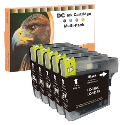 Produktbild von D&C LC985 Kompatible Tintenpatronen für Brother LC-985 BK für Brother DCP-J125 DCP-J140W DCP-J315W DCP-J515W MFC-J220 MFC-J265W MFC-J410 MFC-J415W LC-985 (5 Schwarz)