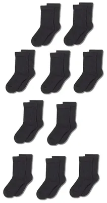 Immagine prodotto di Calzini in cotone da uomo Essentials, confezione da 10, colore nero, taglia M (4-8 anni)