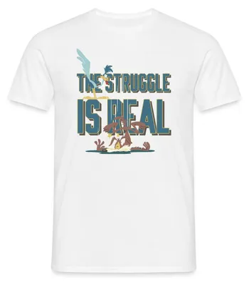 Produktbild von Spreadshirt Looney Tunes The Struggle Is Real Spruch Männer T-Shirt, L, Weiß