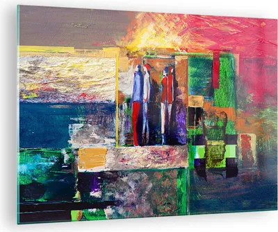 Produktbild von Bilder auf glas - Abstraktion modern - 70x50cm - Glasbilder - Wandbilder - Kunstdruck - zum Aufhängen bereit - Wanddekoration aus Glas - Glas Bilder - Wandbild auf Glas - Einteilig - GAA70x50-3670