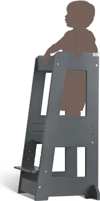 Produktbild von tiSsi® Lernturm FELIX , Entdeckertum mitwachsend grau Entdeckerturm Kinderturm Kindertreppe