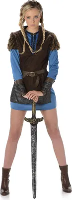 Obrázok produktu pre Modrý vikingský kostým pre ženy S