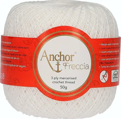 Obrázek produktu pro Anchor Freccia vel. 6 4771006-07901 bílá Háčkovací nit, 100 % bavlna
