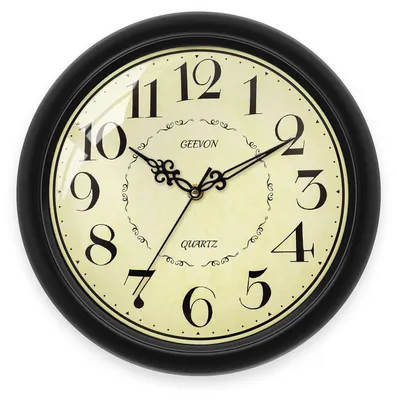 Immagine prodotto di Orologio da parete vintage, nero, 30 cm - Design silenzioso e senza tempo, ideale per ogni ambiente