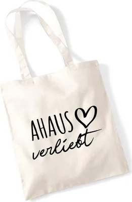 Produktbild von Huuraa Jutebeutel Ahaus verliebt 10 Liter Natural Baumwolle Tasche Geschenkidee