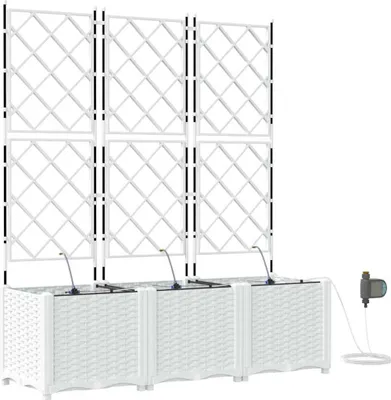 Obrázok produktu pre Záhradný kvetináč 3 pcs Biely 120 x 40 x 142 cm Plast