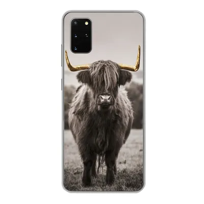 Produktbild von MuchoWow® Handyhülle Schutzhülle Hülle für Samsung Galaxy S20 Plus Schottischer Highlander - Gold - Hörner Silikon Softcase Handy Hülle - Hartschale