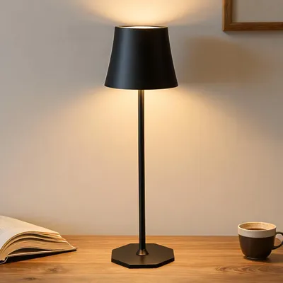 Immagine prodotto di Lampada da tavolo LED wireless, 3 modalità di colore, nera