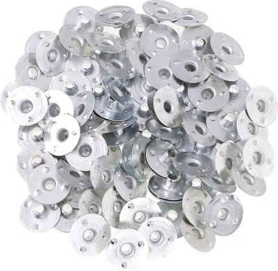 Produktbild von 200 pcs Dochthalter Dochtfüße Kerzendocht Halter für die Kerzenherstellung, Silber, 12,5x3mm