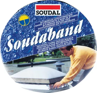Imagen del producto de Cinta de betún Soudaband, rollo de 10 metros, 100 mm de ancho, con revestimiento de aluminio