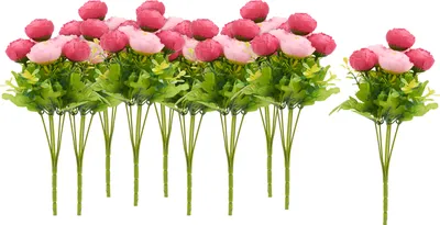 Produktbild von VBS XXL Blumen-Pick "Ranunkel", Rosa, 10 Stück, ca. 28 cm