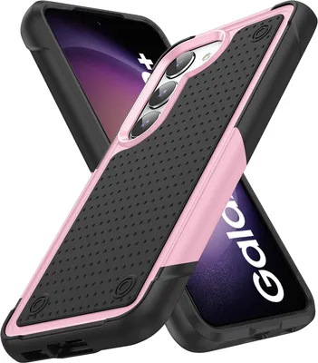 Produktbild von Für Samsung Galaxy S23+ Hülle Militärqualität Stoßfest Hybrid 2 in 1 Hart PC Weich TPU Handyhülle Pink Schwarz