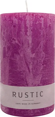 Produktbild von Stumpenkerze aus Paraffin, Erika, Rustic, WENZEL, 140/80 mm, Brenndauer ca. 76h, selbstverlöschend