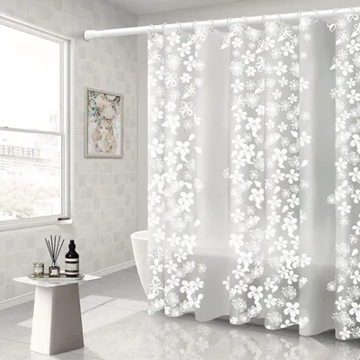 Obrázok produktu pre Sprchový záves 240 x 200 cm, biela, PEVA, odolný proti plisniam, pre kúpeľňu