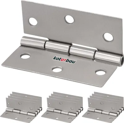 Zdjęcie produktu dla KOTARBAU® Zestaw 12 zawiasów meblowych 50 mm zawiasy meblowe zawiasy do szafek zawiasy niklowe zawiasy walcowane zawiasy fortepianowe zawiasy skrzynkowe zawiasy skrzynkowe skrzynki narzedziowe
