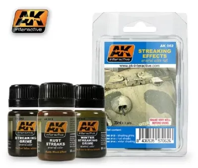 Obrázok produktu pre AK Interactive S.L. AK-062 Sada smaltových farieb Streaking Effects
