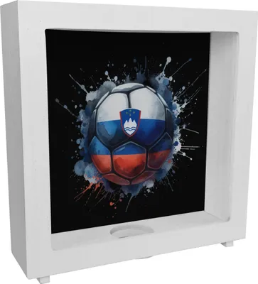 Produktbild von Fußball Slowenien Flagge Rahmen Spardose aus Holz