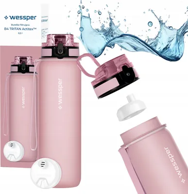 Zdjęcie produktu dla Wessper B4 0,5 l butelka Tritan z filtrem Sportowa butelka do picia + 1 filtr