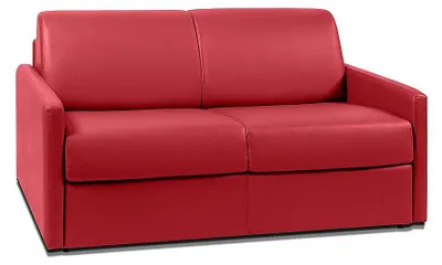 Produktbild von 2-Sitzer-Schlafsofa Express in rotem Kunstleder mit Memory-Schaum-Sitzfläche - Liegefläche 120 cm - Matratze 14 cm CALIFE