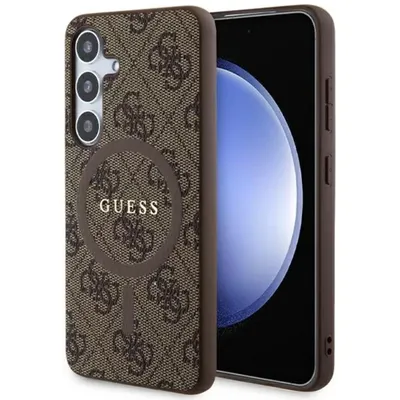 Immagine prodotto di Guess Guhms24Sg4Gfrw S24 S921 Brązowy/Brown Hardcase 4G Collection Leather Metal Logo Magsafe