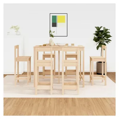 Produktbild von 7-teiliges Bar-Set aus massivem Kiefernholz für Küche und Esszimmer
