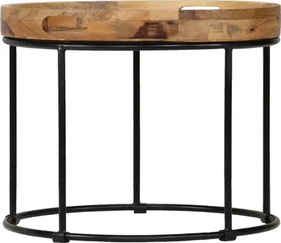 Immagine prodotto di vidaXL Tavolino in legno massiccio di mango e acciaio 50x40 cm