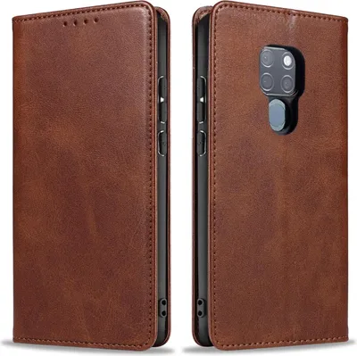 Produktbild von Handyhülle für Huawei Mate 20 Kunstleder Flip Cover Hülle Handytasche Case Kartenfach Farbe: Dunkelbraun