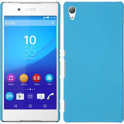 Produktbild von PhoneNatic Case kompatibel mit Sony Xperia Z3+ / Plus - Hülle hellblau gummiert Hard-case + 2 Schutzfolien