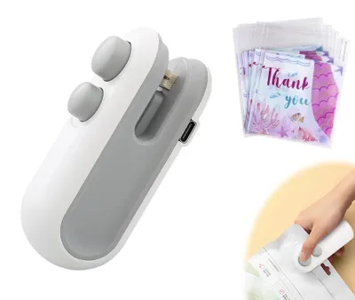 Image de Scelleuse de sachets 2 en 1 avec 100 sacs en plastique, rechargeable