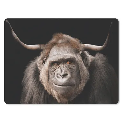 Produktbild von MuchoWow® Mauspad Mousepad Affe - Horn - Schottischer Highlander 40x30 cm - Mousepads - Maus Mat - Pad - Mausunterlage - Anti Rutsch