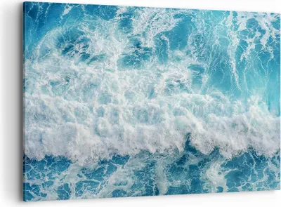 Produktbild von Bild auf Leinwand - Leinwandbild - Meer Welle Ozean - 100x70cm - Wand Bild - Wanddeko - Wandbilder - Leinwanddruck - Bilder - Kunstdruck - Wanddekoration - Leinwand bilder - Wandkunst - AA100x70-4067