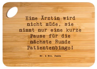 Produktbild von Mr. & Mrs. Panda Schneidebrett Spruch Ärztin Pause - Transparent - Geschenk, Holzbrettchen, Anerkennung, schneidbrett, Frühstücksbrettchen, Brett, Klinikalltag, Holzbrett