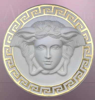 Produktbild von Handgefertigtes Wandrelief Kopf der Medusa zum Aufhängen Grieschische Antik Weiß-Gold 50cm NEU