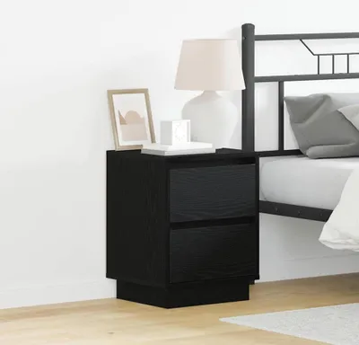 Produktbild von vidaXL Nachttisch 2 stk. Schwarz Eichen-Optik 39 x 34,5 x 50 cm