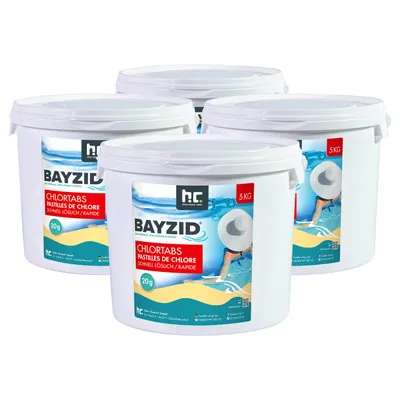Produktbild von 4x5 kg BAYZID® Chlortabs 20g schnell lösliche Reinigungstabs für sauberes Badewasser