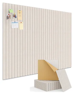 Imagen del producto de Solidchoice - Tablero de fieltro para anuncios - 120 x 90 cm. Panel de corcho beige para fotos y notas