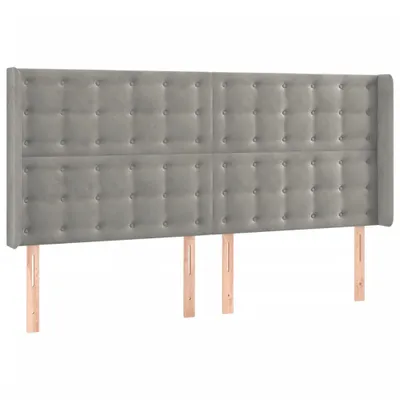 Imagen del producto de vidaXL Cabecero con orejas, color gris claro, 183x16x118/128 cm, terciopelo