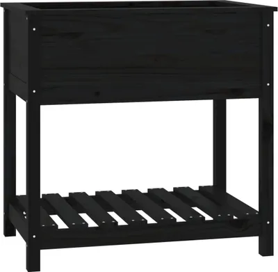 Imagen del producto de Macetas de exterior con estante, color , 82,5 x 54 x 81 cm, madera maciza de pino