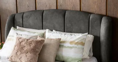 Produktbild von Bett Grau Doppelbetten Modern Bettgestell Luxus Design Bettrahmen Holz Neu