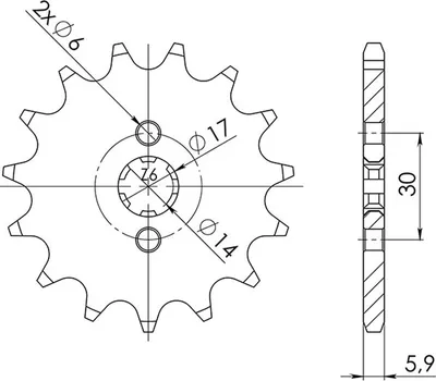 Immagine prodotto di Pignone Passo 420 - Z 13 Denti (Dis.49101)
